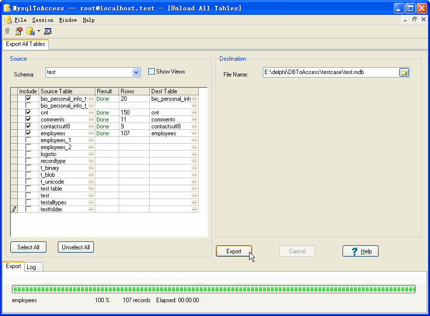 MysqlToAccess 3.1.1.170325 software screenshot