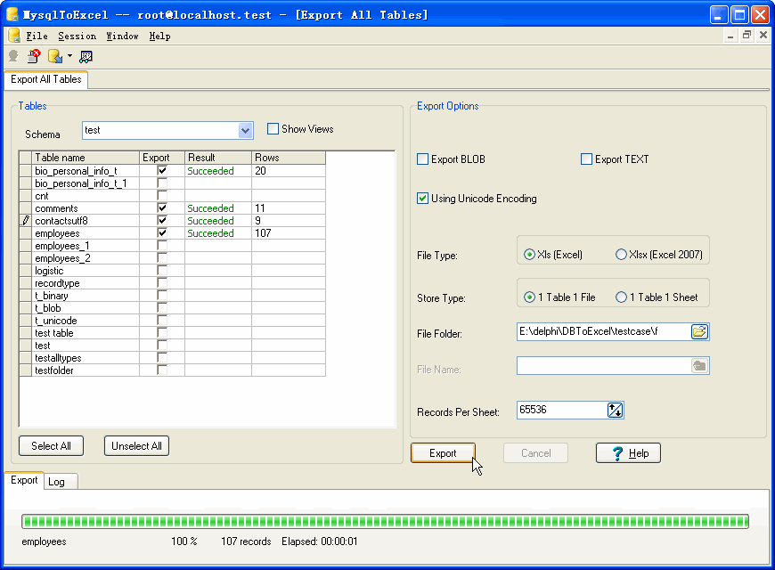MysqlToExcel 3.0.1.170705 software screenshot