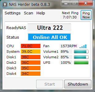 NAS Herder 1.2.5 software screenshot
