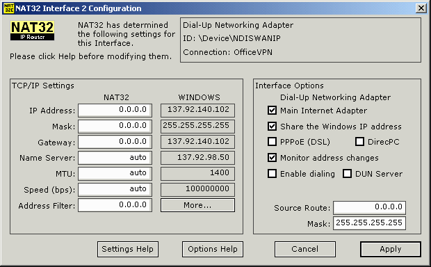NAT32 2.2.22260 software screenshot