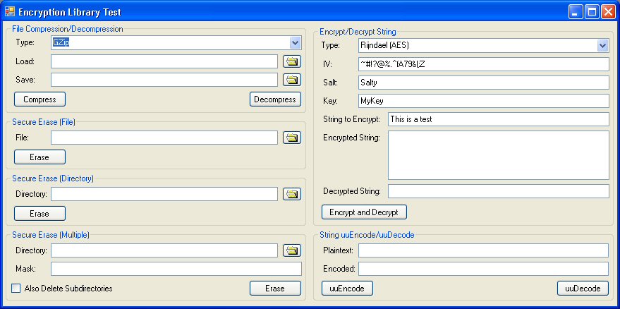 .NET Encryption Library 1.11 software screenshot