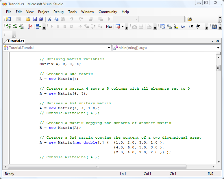 .NET Matrix Library 32-bit Developer 5.0 software screenshot