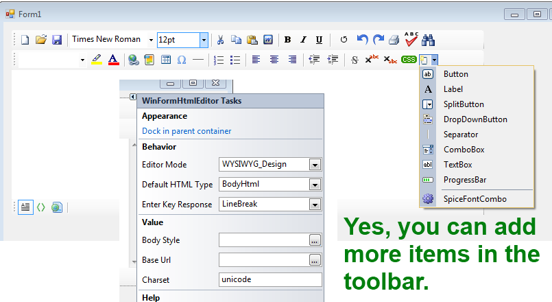 .NET Win HTML Editor Control 7.0.5.0 software screenshot