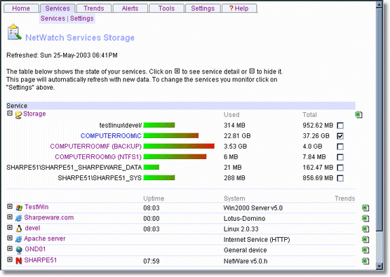 NETWatch 3.1 software screenshot