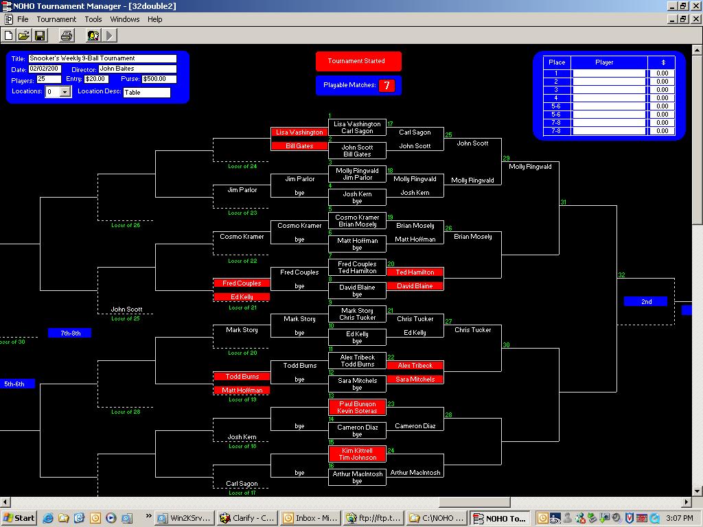 NOHO Tournament Manager 2.0 software screenshot