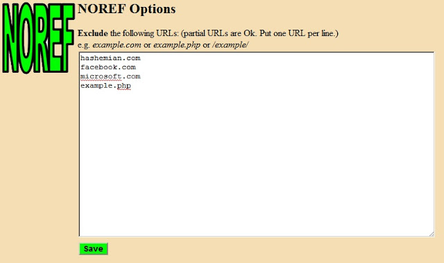 NOREF 1.5 software screenshot