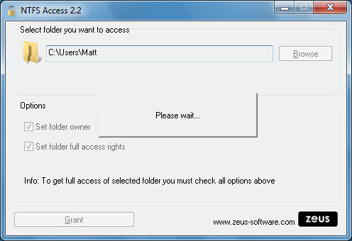 NTFS Access 2.2 software screenshot