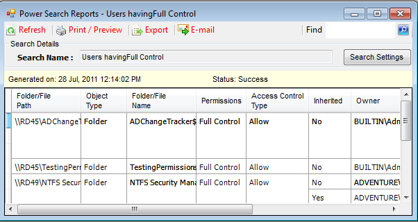 NTFS Security Auditor 3.2.2 software screenshot