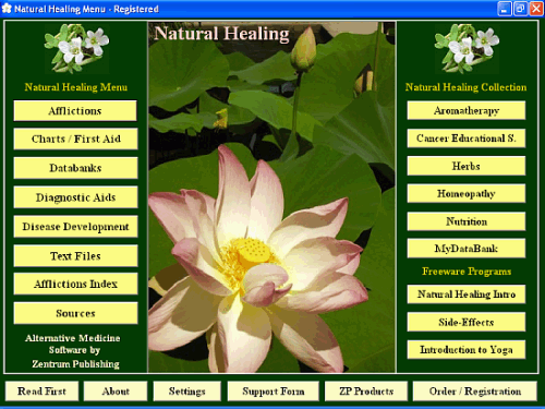 Natural Healing 6.8 software screenshot