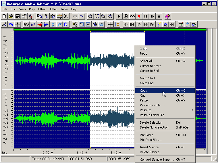 Naturpic Audio Editor 2.0 software screenshot