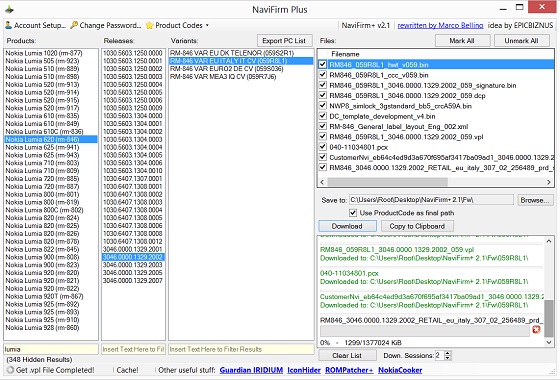 NaviFirm Plus 2.6 software screenshot
