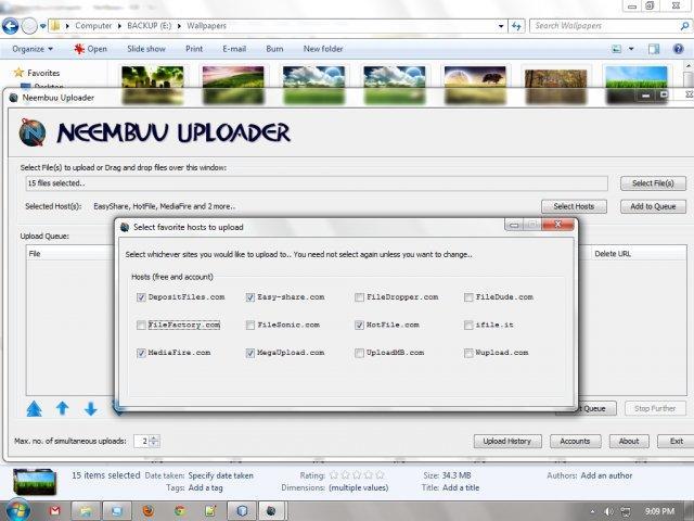 Neembuu Uploader 3.2.0 software screenshot
