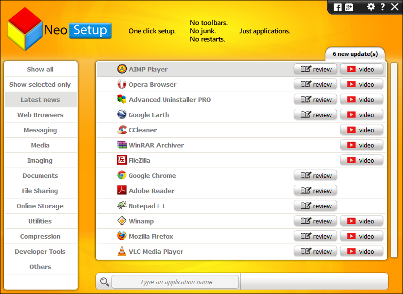 NeoSetup Updater 3.91 software screenshot