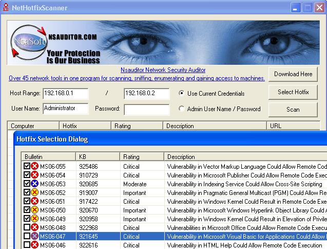 NetHotfixScanner 1.4.9 software screenshot