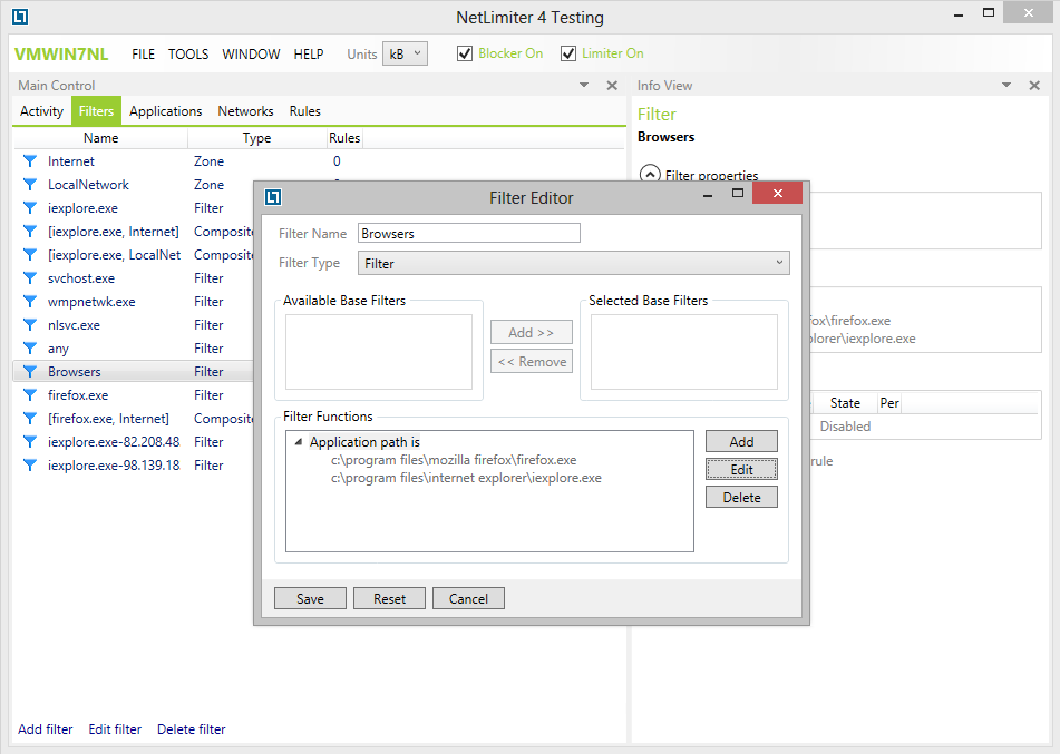 NetLimiter Pro 3.0.0.11 software screenshot