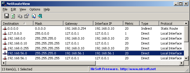 NetRouteView 1.20 software screenshot