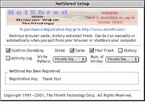 NetShred 2.1 software screenshot