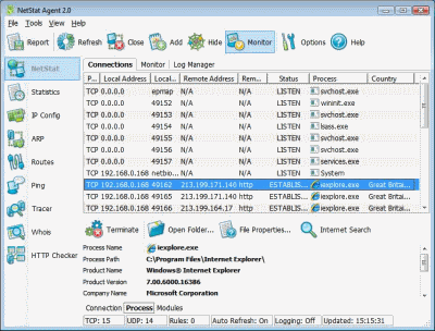 NetStat Agent 3.2 software screenshot