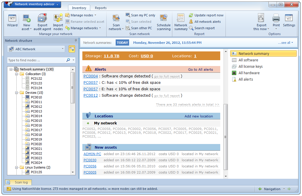 Network Inventory Advisor 5.0.87 software screenshot
