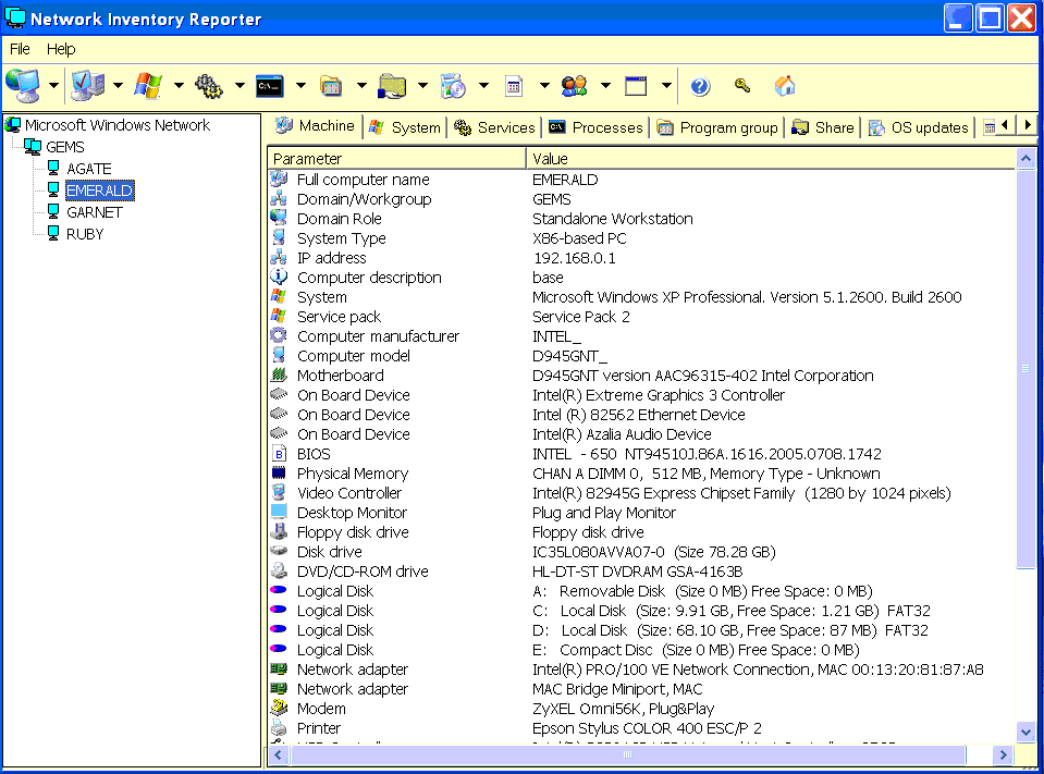 Network Inventory Reporter 1.68 software screenshot