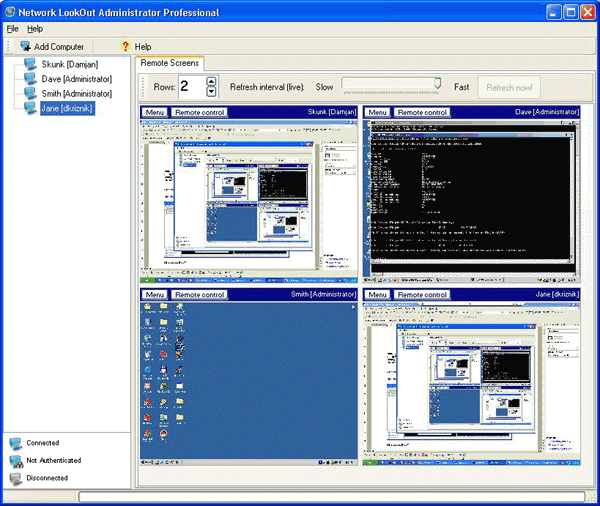 Network LookOut Administrator Pro 4.2.5 software screenshot