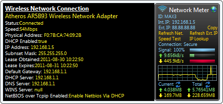 Network Meter 9.0 software screenshot