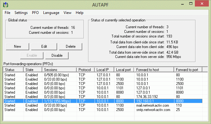 NetworkActiv AUTAPF 2.2.0 software screenshot