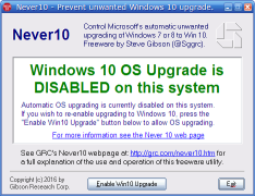 Never10 1.3.1 software screenshot