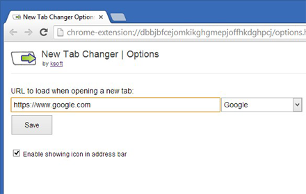 New Tab Changer 1.0 software screenshot