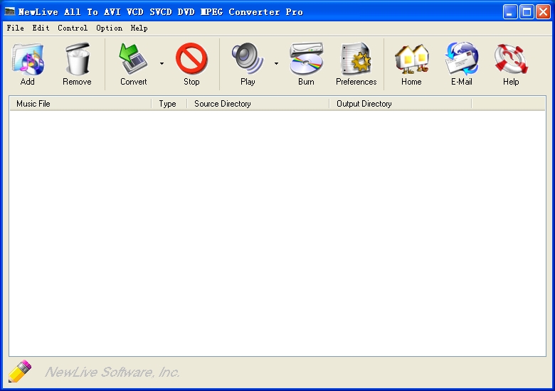 NewLive All to AVI VCD DVD Converter 8.0 software screenshot