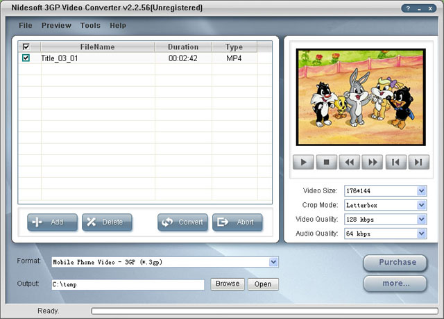 Nidesoft 3GP Video Converter 2.2.72 software screenshot