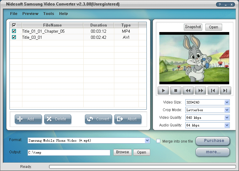 Nidesoft Samsung Video Converter 2.6.18 software screenshot