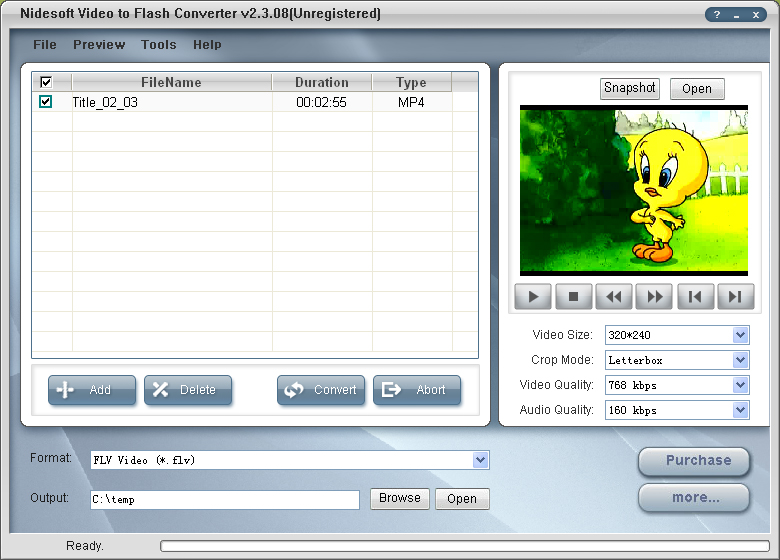 Nidesoft Video to Flash Converter 2.3.22 software screenshot