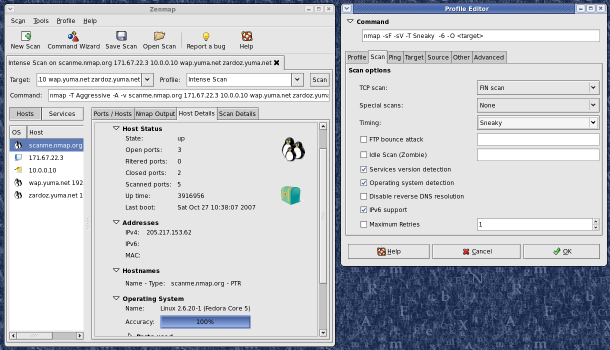 Nmap 7.50 software screenshot