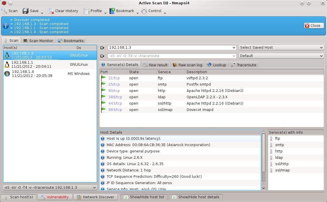 Nmapsi4 0.3.1 software screenshot