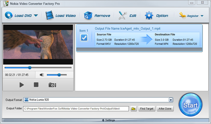 Nokia Video Converter Factory 6.1 software screenshot