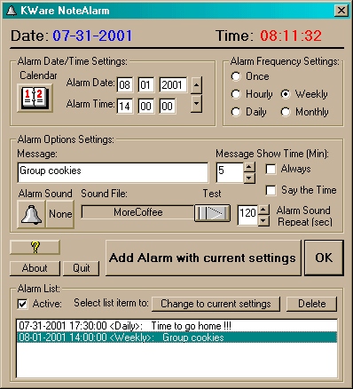 NoteTime 2.80.0498 software screenshot
