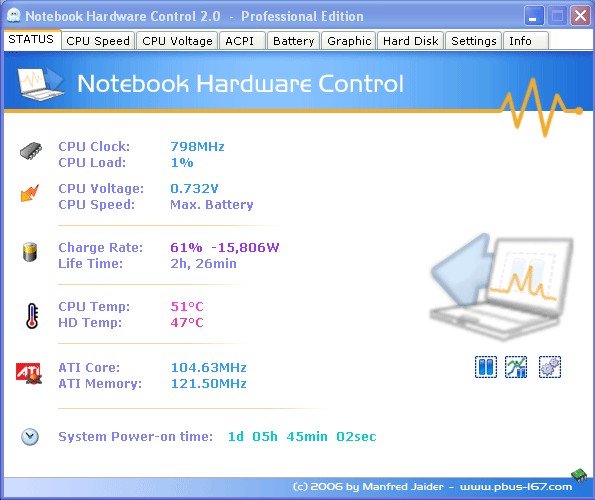 Notebook Hardware Control 2.4.3 Beta software screenshot