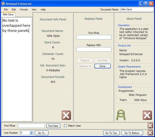 Notepad Enhanced 9.5.9.0 software screenshot