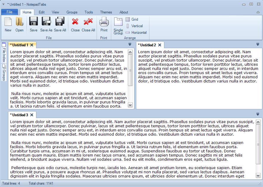 NotepadTabs 4.0.0 software screenshot