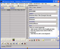 Notes Organizer Deluxe 3.71 software screenshot