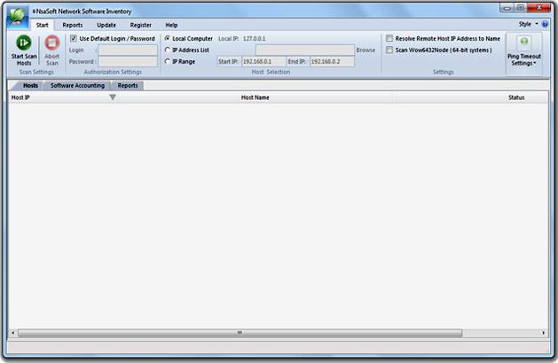Nsasoft Network Software Inventory 1.2.4.0 software screenshot