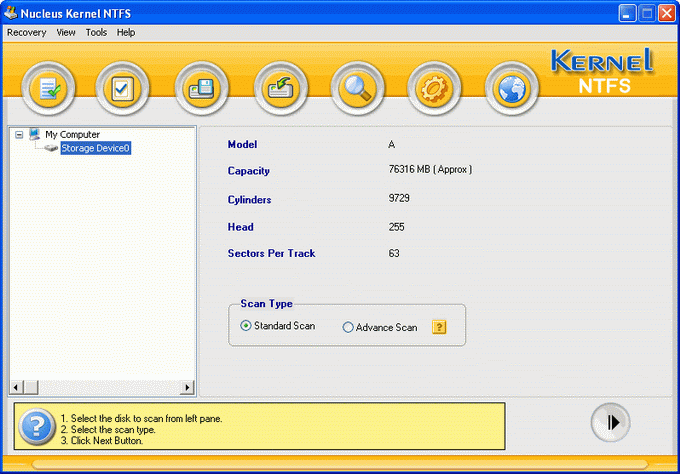 Nucleus Kernel NTFS Data Recovery Software 4.03 software screenshot