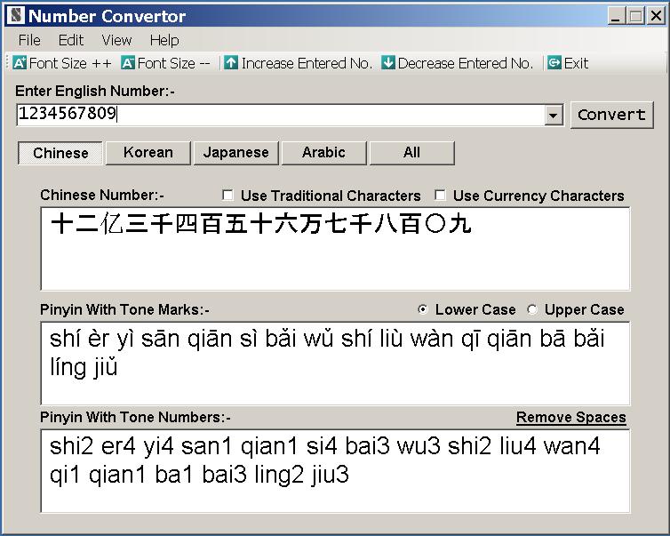Number Convertor 1.0.0.4 software screenshot