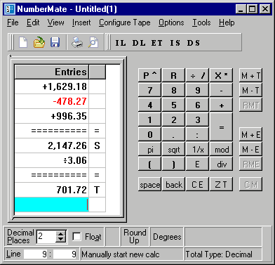 NumberMate 2.0.4 software screenshot