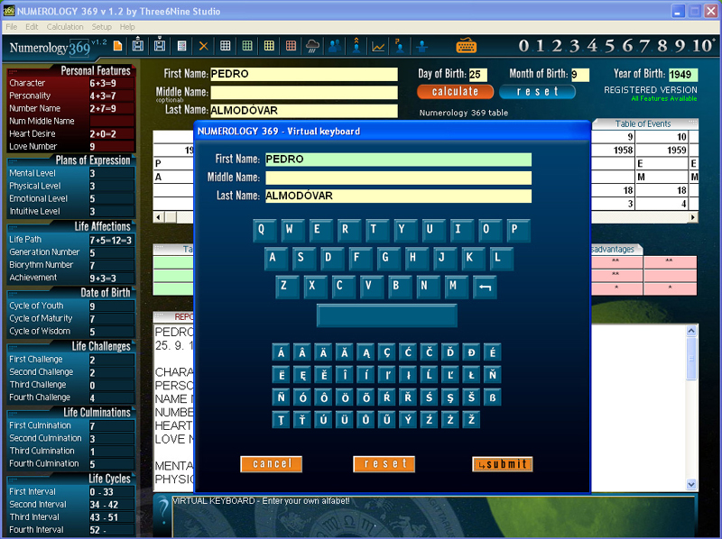 Numerology 369 1.2 software screenshot