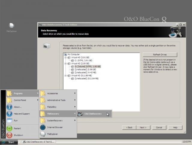 O&O BlueCon Admin Edition 12 software screenshot