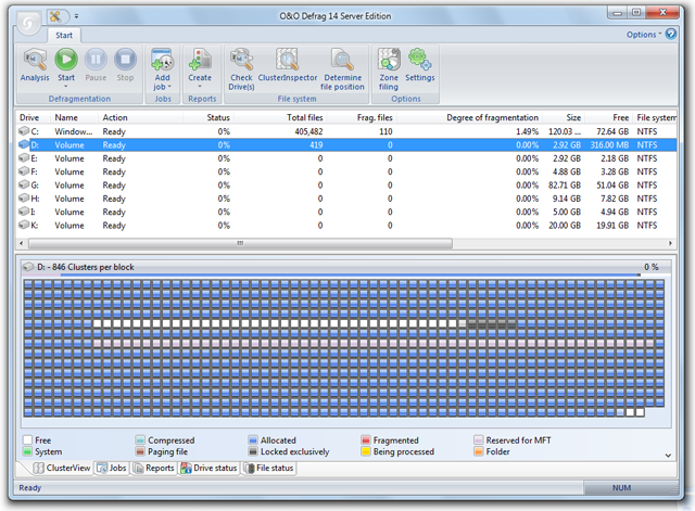 O&O Defrag Server Edition 20.0.449 software screenshot