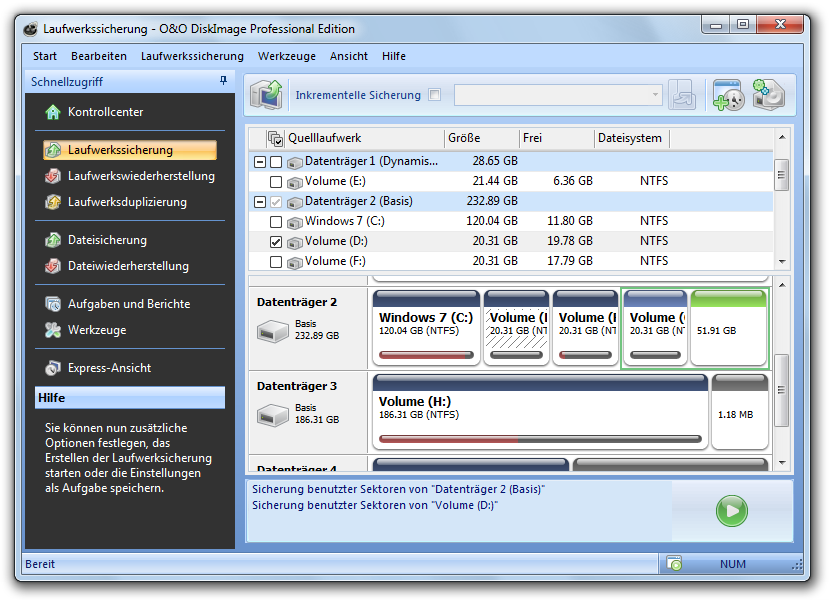O&O DiskImage 6.0 software screenshot