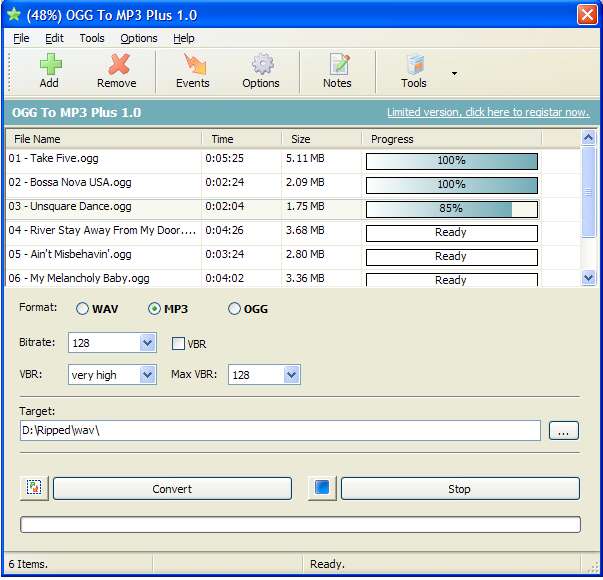 OGG To MP3 Plus 1.0 software screenshot